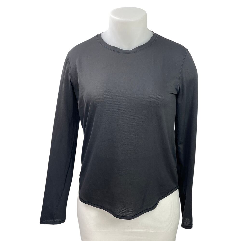 Lululemon Women's Black Long Sleeve Athletic Activewear Tee T-shirt Top Size 10